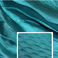 Pleated satin fabric/matte satin fabric pleated/crinkle satin curtain fabric