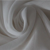 White crinkle chiffon fabric