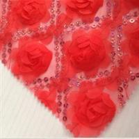 Fancy sequin mesh embroidery fabric for wedding dress