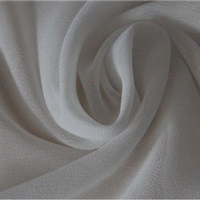 White crinkle chiffon fabric