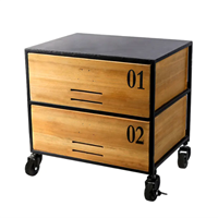 Solid wood 2 drawer bedroom cabinet