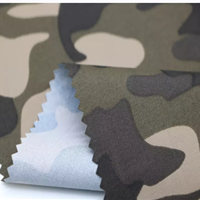 Water resistant Military camouflage printed milky PU coated 320D polyester taslon fabric for Jacket